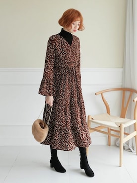 「DHOLIC（ディーホリック）の新作10％OFF（Tシャツ/カットソー）」を使った、ディーホリックさん（レディース・165cm）の冬コーディネート