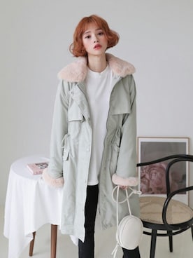 「DHOLIC（ディーホリック）のアイテム（ダウンジャケット/コート）」を使った、ディーホリックさん（レディース・165cm）の冬コーディネート