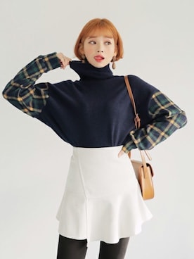 「DHOLIC（ディーホリック）のアイテム（トップス）」を使った、ディーホリックさん（レディース・165cm）の冬コーディネート