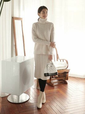 「ニットアップ」｜ディーホリックさん（レディース・169cm）の冬コーディネート