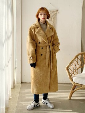 「DHOLIC（ディーホリック）のアイテム（ジャケット/アウター）」を使った、ディーホリックさん（レディース・165cm）の冬コーディネート