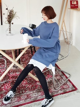 「スウェットワンピース」｜ディーホリックさん（レディース・165cm）の冬コーディネート