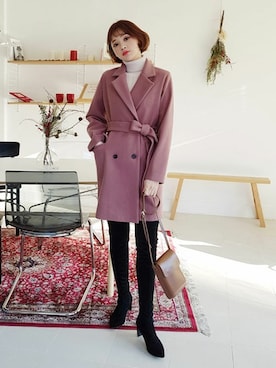 「DHOLIC（ディーホリック）のアイテム（ジャケット/アウター）」を使った、ディーホリックさん（レディース・165cm）の冬コーディネート