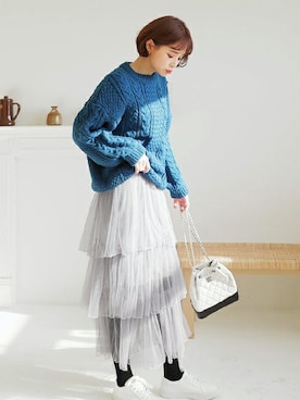 「ルーズフィット」｜ディーホリックさん（レディース・165cm）の冬コーディネート