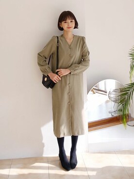 「DHOLIC（ディーホリック）の新作10％OFF（Tシャツ/カットソー）」を使った、ディーホリックさん（レディース・165cm）の冬コーディネート