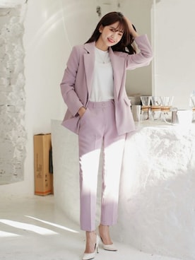 「DHOLIC（ディーホリック）のアイテム（テーラードジャケット）」を使った、ディーホリックさん（レディース・165cm）の冬コーディネート