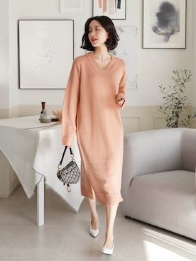 「DHOLIC（ディーホリック）のアイテム（その他）」を使った、ディーホリックさん（レディース・163cm）の冬コーディネート