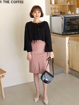 「DHOLIC（ディーホリック）のアイテム（その他シューズ）」を使った、ディーホリックさん（レディース・165cm）の冬コーディネート