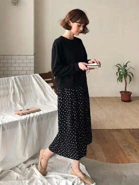 「プリーツ」｜ディーホリックさん（レディース・163cm）の冬コーディネート