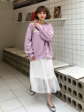 「レタリング」｜ディーホリックさん（レディース・163cm）の冬コーディネート