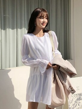 「DHOLIC（ディーホリック）の新作10％OFF（Tシャツ/カットソー）」を使った、ディーホリックさん（レディース・164cm）の春コーディネート