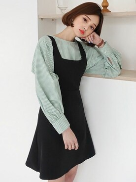 「ガーリーコーデ」｜「アイテム（アクセサリー）」を使った、ディーホリックさん（レディース・165cm）の春コーディネート