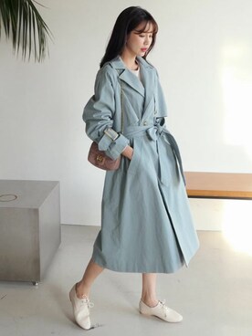 「DHOLIC（ディーホリック）のアイテム（トレンチコート）」を使った、ディーホリックさん（レディース・164cm）の春コーディネート