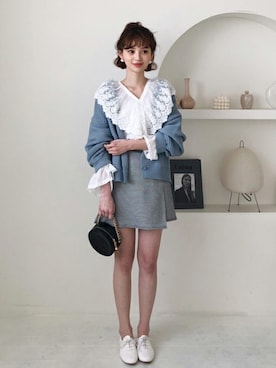 「DHOLIC（ディーホリック）のアイテム（ピアス（両耳用））」を使った、ディーホリックさん（レディース・163cm）の春コーディネート