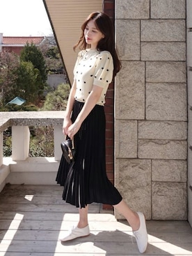 「DHOLIC（ディーホリック）のアイテム（ピアス（両耳用））」を使った、ディーホリックさん（レディース・163cm）の春コーディネート