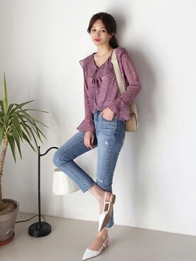 「DHOLIC（ディーホリック）のアイテム（その他シューズ）」を使った、ディーホリックさん（レディース・163cm）の春コーディネート