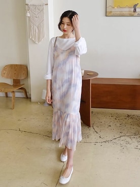 「DHOLIC（ディーホリック）の新作10％OFF（Tシャツ/カットソー）」を使った、ディーホリックさん（レディース・163cm）の春コーディネート