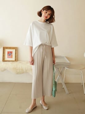 「ウエストゴム」｜ディーホリックさん（レディース・163cm）の春コーディネート