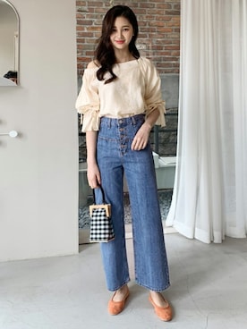 「DHOLIC（ディーホリック）の新作10％OFF（Tシャツ/カットソー）」を使った、ディーホリックさん（レディース・163cm）の春コーディネート