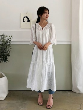 「アイレット」｜ディーホリックさん（レディース・163cm）の春コーディネート