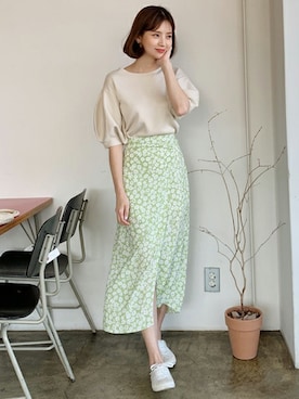 「DHOLIC（ディーホリック）のアイテム（ピアス（両耳用））」を使った、ディーホリックさん（レディース・165cm）の春コーディネート