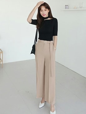 「DHOLIC（ディーホリック）の新作10％OFF（Tシャツ/カットソー）」を使った、ディーホリックさん（レディース・165cm）の春コーディネート