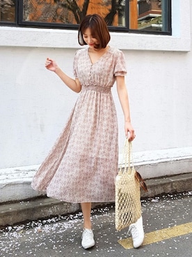 「DHOLIC（ディーホリック）のアイテム（ピアス（両耳用））」を使った、ディーホリックさん（レディース・163cm）の春コーディネート