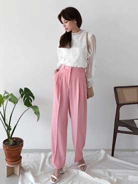 「DHOLIC（ディーホリック）のアイテム（ピアス（両耳用））」を使った、ディーホリックさん（レディース・163cm）の春コーディネート