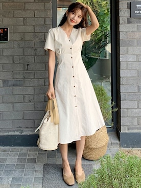 「DHOLIC（ディーホリック）の新作10％OFF（Tシャツ/カットソー）」を使った、ディーホリックさん（レディース・164cm）の春コーディネート