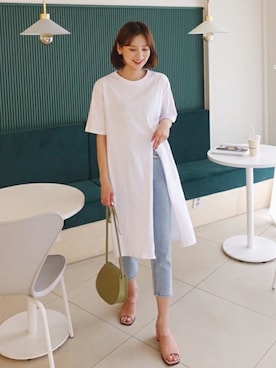 「DHOLIC（ディーホリック）のアイテム（ピアス（両耳用））」を使った、ディーホリックさん（レディース・163cm）の春コーディネート