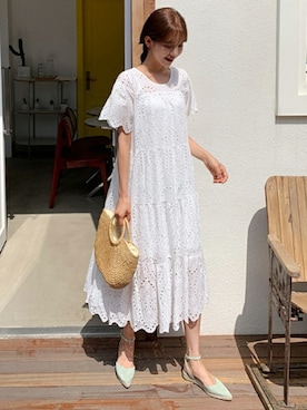 「DHOLIC（ディーホリック）の新作10％OFF（Tシャツ/カットソー）」を使った、ディーホリックさん（レディース・164cm）の春コーディネート