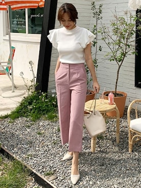 「DHOLIC（ディーホリック）の新作10％OFF（Tシャツ/カットソー）」を使った、ディーホリックさん（レディース・165cm）の春コーディネート