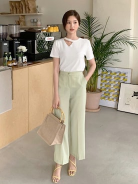 「DHOLIC（ディーホリック）のアイテム（ピアス（両耳用））」を使った、ディーホリックさん（レディース・163cm）の春コーディネート