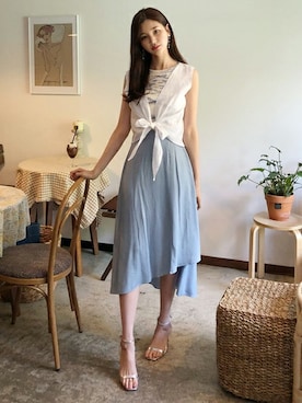 「DHOLIC（ディーホリック）のアイテム（スカート）」を使った、ディーホリックさん（レディース・163cm）の夏コーディネート