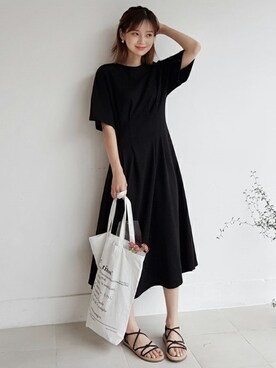 「DHOLIC（ディーホリック）の新作10％OFF（Tシャツ/カットソー）」を使った、ディーホリックさん（レディース・165cm）の春コーディネート