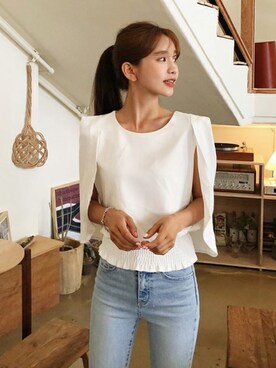 「シャーリング」｜ディーホリックさん（レディース・163cm）の夏コーディネート