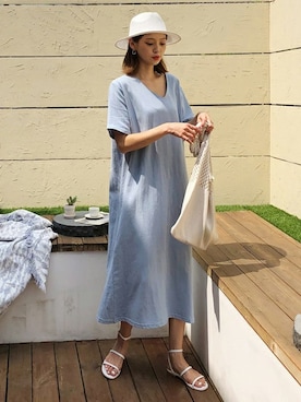 「DHOLIC（ディーホリック）のアイテム（ピアス（両耳用））」を使った、ディーホリックさん（レディース・165cm）の夏コーディネート