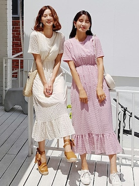 「DHOLIC（ディーホリック）のアイテム（その他シューズ）」を使った、ディーホリックさん（レディース・163cm）の夏コーディネート
