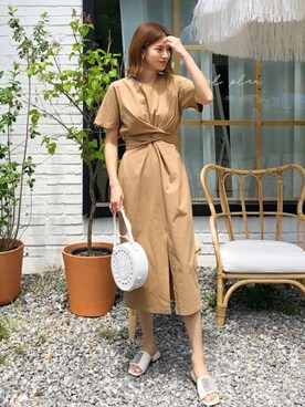 「DHOLIC（ディーホリック）のアイテム（ワンピース）」を使った、ディーホリックさん（レディース・163cm）の夏コーディネート