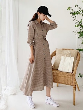 「DHOLIC（ディーホリック）のアイテム（キャップ）」を使った、ディーホリックさん（レディース・163cm）の夏コーディネート