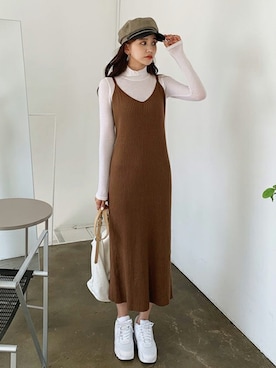 「DHOLIC（ディーホリック）のアイテム（キャスケット）」を使った、ディーホリックさん（レディース・163cm）の秋コーディネート