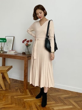 「DHOLIC（ディーホリック）のアイテム（ワンピース/ドレス）」を使った、ディーホリックさん（レディース・168cm）の秋コーディネート