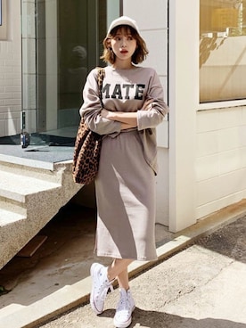 「DHOLIC（ディーホリック）のアイテム（トートバッグ）」を使った、ディーホリックさん（レディース・163cm）の秋コーディネート