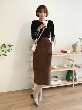 「DHOLIC（ディーホリック）のアイテム（ブーツ）」を使った、ディーホリックさん（レディース・165cm）の秋コーディネート