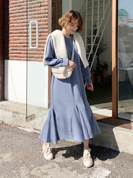 「DHOLIC（ディーホリック）のアイテム（ワンピース/ドレス）」を使った、ディーホリックさん（レディース・165cm）の秋コーディネート