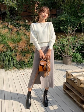 「DHOLIC（ディーホリック）のアイテム（アクセサリー）」を使った、ディーホリックさん（レディース・164cm）の秋コーディネート