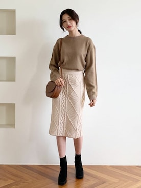 「DHOLIC（ディーホリック）のアイテム（ブーツ）」を使った、ディーホリックさん（レディース・163cm）の秋コーディネート