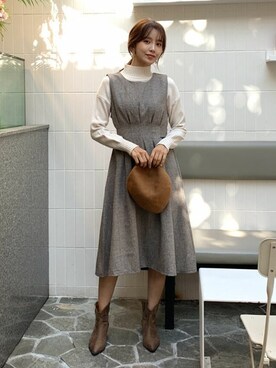 「DHOLIC（ディーホリック）のアイテム（ワンピース/ドレス）」を使った、ディーホリックさん（レディース・164cm）の秋コーディネート