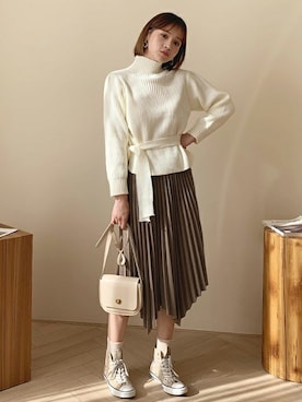 「DHOLIC（ディーホリック）の新作10％OFF（Tシャツ/カットソー）」を使った、ディーホリックさん（レディース・163cm）の秋コーディネート