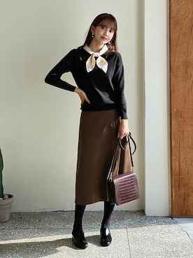 「ガーリーコーデ」｜「アイテム（アクセサリー）」を使った、ディーホリックさん（レディース・164cm）の冬コーディネート